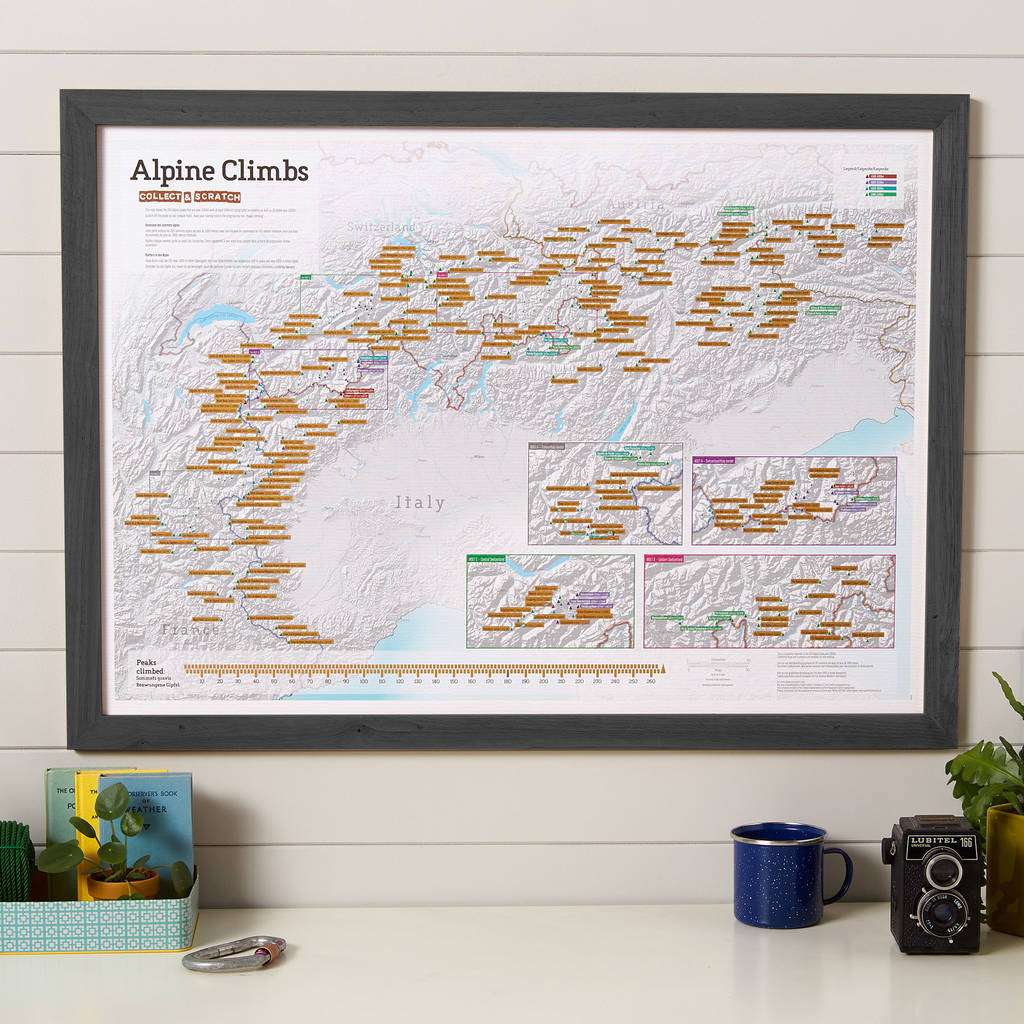mountain gifts Map of Alpine mountains