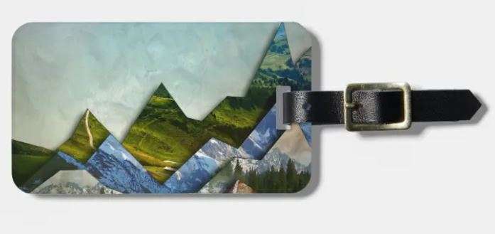 mountain gifts Lugagge tag with mountains