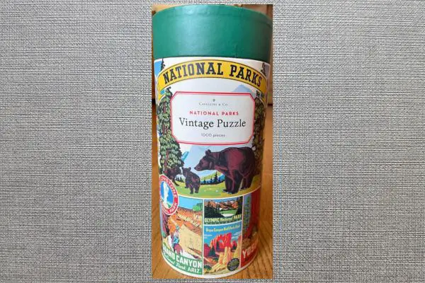 gifts for puzzle lovers A box with a pieces for a jigsaw puzzle of US National parks