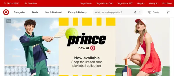Screenshot of Target a website for any product