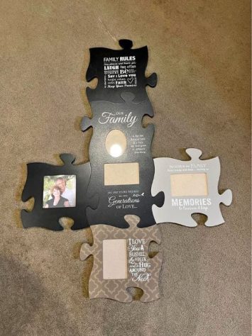 gifts for puzzle lovers Four jigsaw puzzle piece shape photo frames
