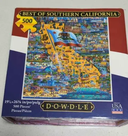 gifts for puzzle lovers Box of a jigsaw puzzle of Southern california