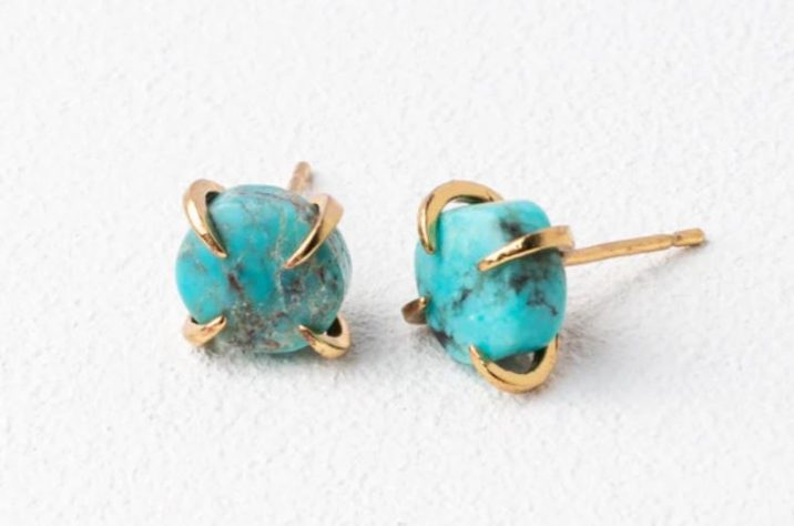 ocean-themed gifts Blue marble earring studs