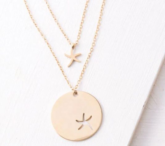ocean-themed gifts two necklaces with a starfish shape