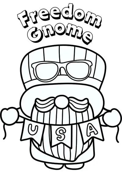 coloring-pages-4th-of-july14 Freedom gnome coloring sheat