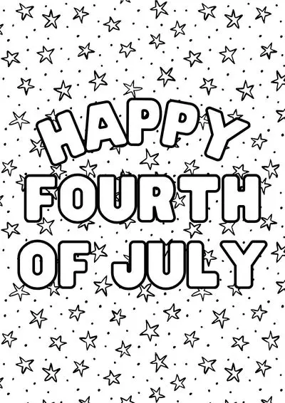 coloring-pages-4th-of-july22 happy 4th of July coloring sheet with a background of stars