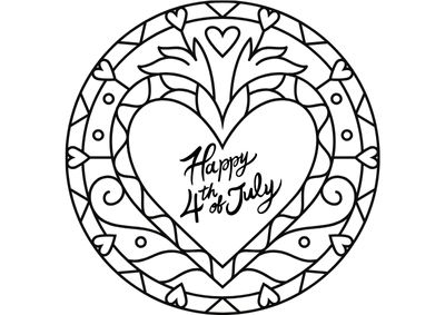 coloring-pages-4th-of-july27 Happy fourth of July design for coloring