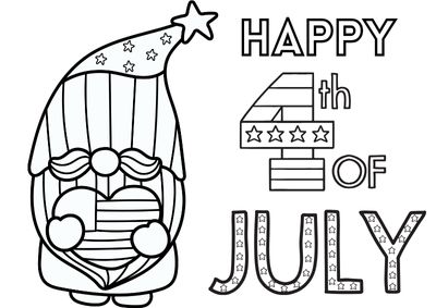 coloring-pages-4th-of-july32 Cute gnome 4th of July coloring coloring sheet