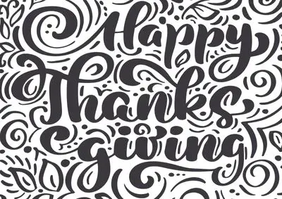 Happy Thanksgiving coloring page in mandala style