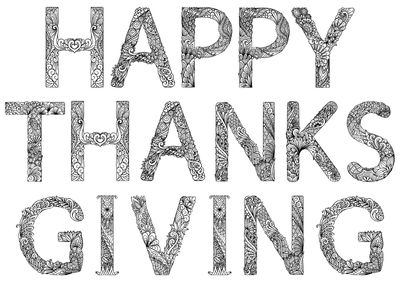 Happy Thanksgiving with each letter in mandala style
