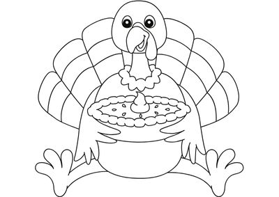 Thanksgiving coloring page of a turkey