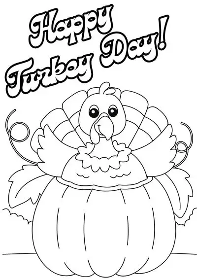 happy Turkey day and an image of a Turkey