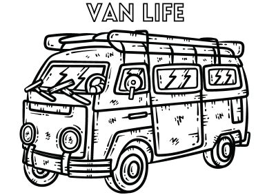 travel-coloring-pages-23 A coloring page of a van