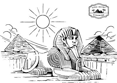 travel-coloring-pages-31 Coloring sheet of the pyramids in Egypt