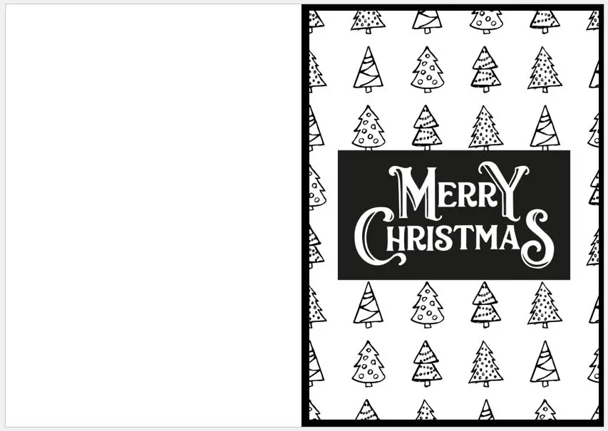 A coloring page of Christmas trees