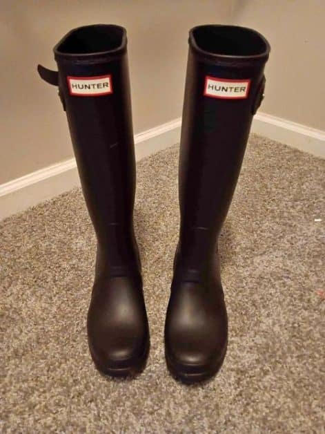 gifts for anglophiles A pair of black rain boots from the UK brand Hunter