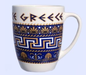 greek gift ideas A Greece-themed mug with an ancient pattern