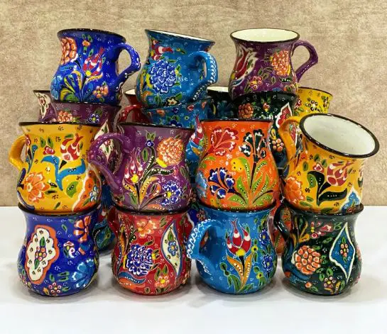 Turkish gifts Handmade colorful mugs in Turkey