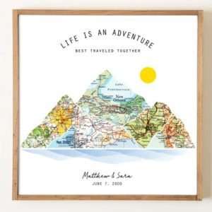 wedding gifts for travelers World map wall art