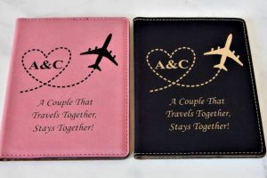 wedding gifts for travelers Two matching passportcover for newlyweds