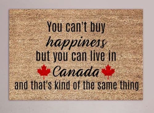 A doormat with a funny message for Canadians
