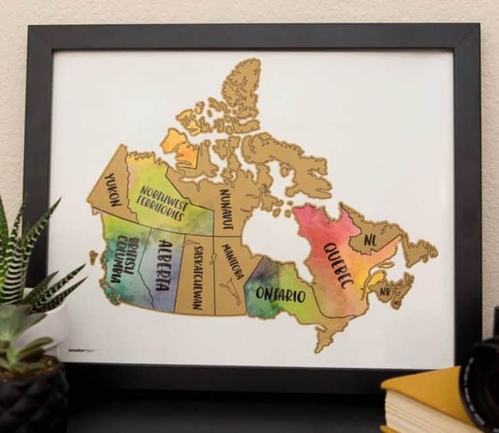 A scratch map of Canada