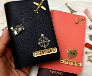 stocking stuffers for travelers Two passport covers with a personalization