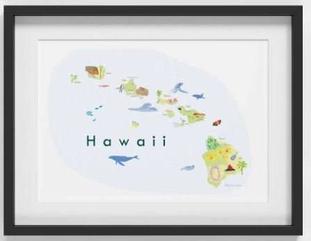 hawaiian gifts Map of Hawaii