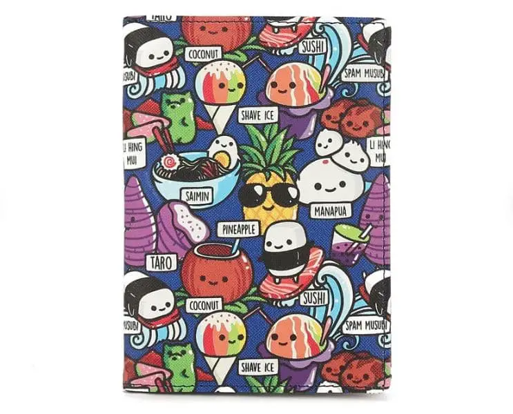 hawaiian gifts A passport cover with typical icons from Hawaii