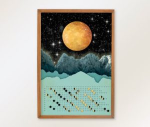 moon gifts A poster with the calendar of the moon fases