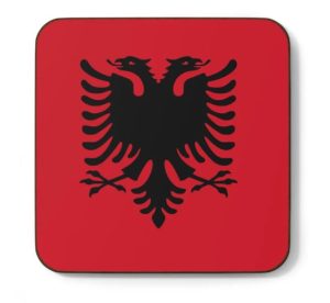 Albanian gifts A coaster with the two-headed eagle from Albania