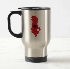 Albanian gifts Travel mug with map of Albania