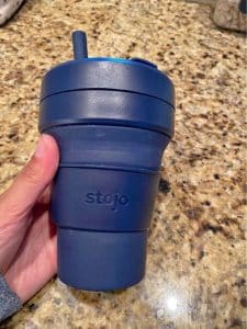 stocking stuffers for travelers A blue mug that is collapsible