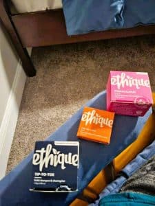 stocking stuffers for travelers three different packages of ethique toiletery bars
