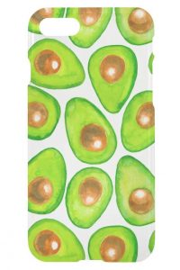 Phone case with avocado print