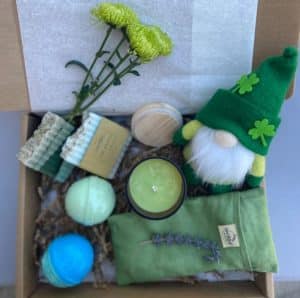 St Patrick's day gifts St Patrick's Day gift basket with green gift items