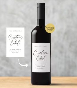 welcome home gifts A bottle of wine with a personalized label
