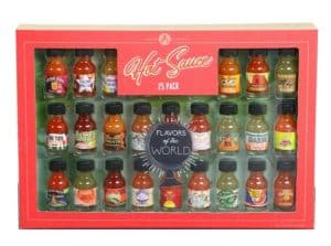 A gift set of hot sauces from around the world