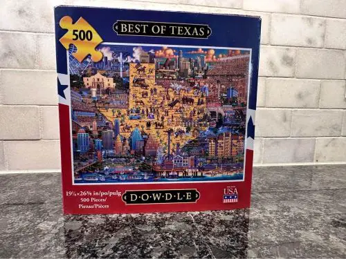 Texas gift ideas The box of a jigsaw puzzle of Austin, Texas