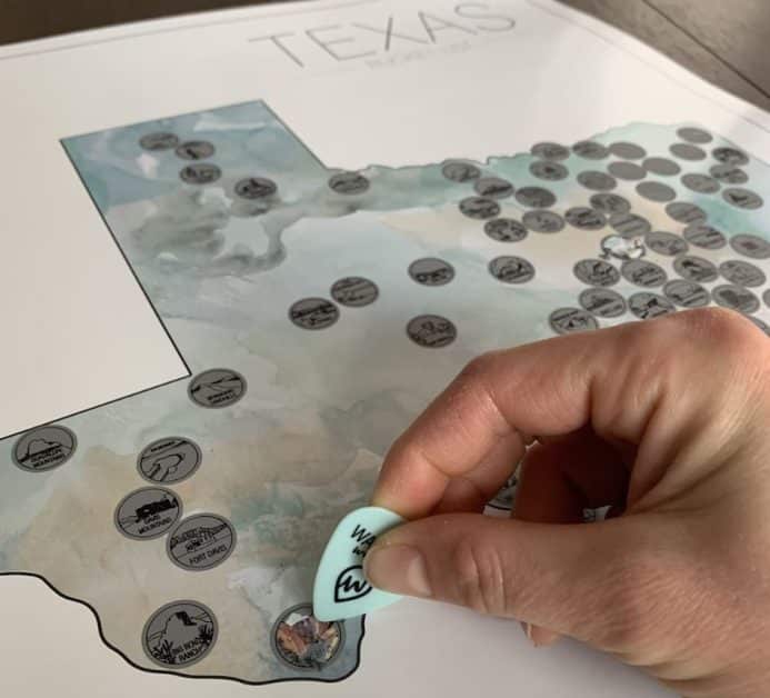 Texas gift ideas A scratch map of Texas