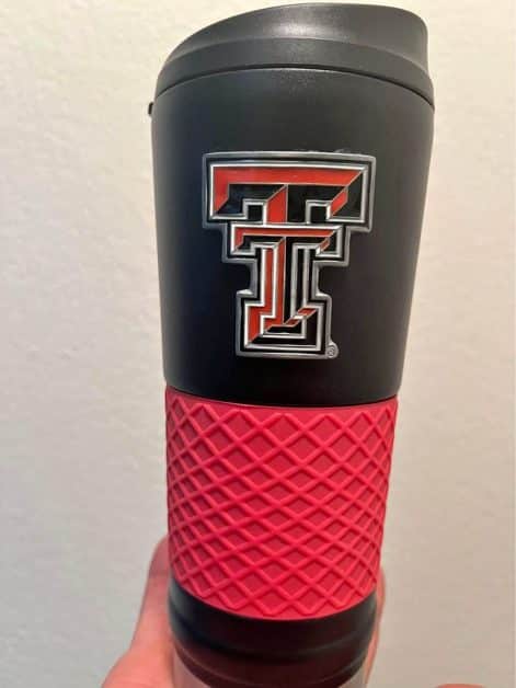 Texas gift ideas A black and red tumbler from Texas