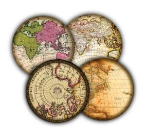 gifts for history buffs A collection of coasters with print of old world maps