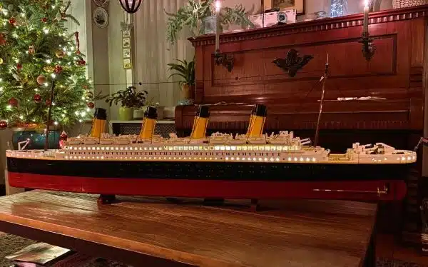 gifts for history buffs A remake of the Titanic with LEGO blocks