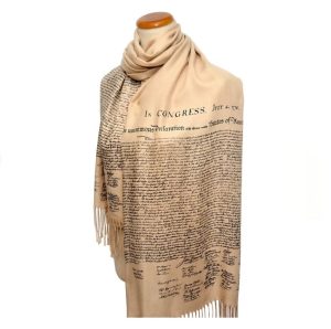 gifts for history buffs A scraf with the text of the declaration of Independence
