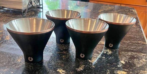 Four insulated martini glasses