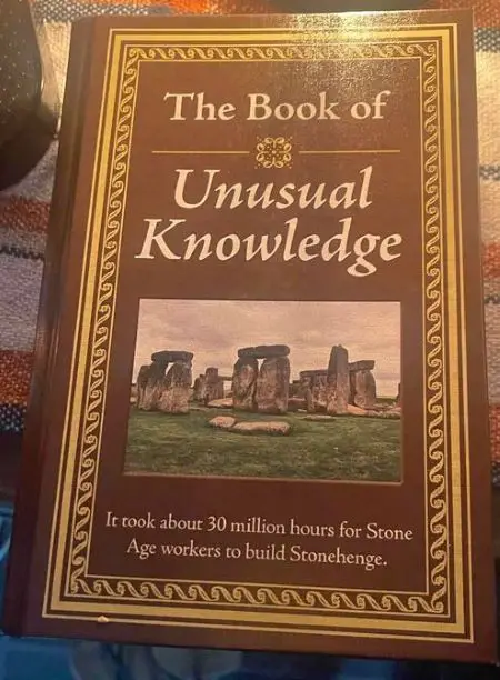 gifts for trivia lovers A book with the title "The book of unusual knowledge"
