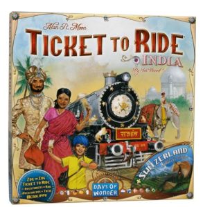 Indian gifts The box of a board game called "Ticket to Ride; India"