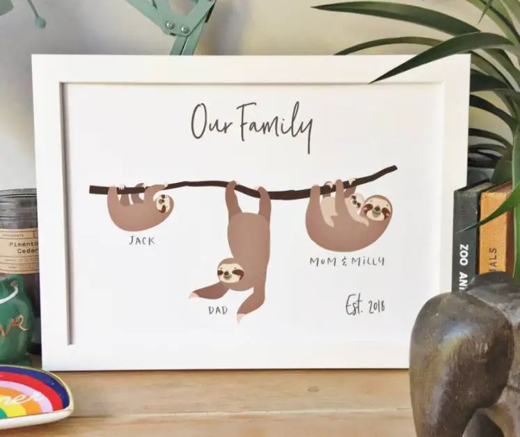sloth gifts A poster of handpainted sloths