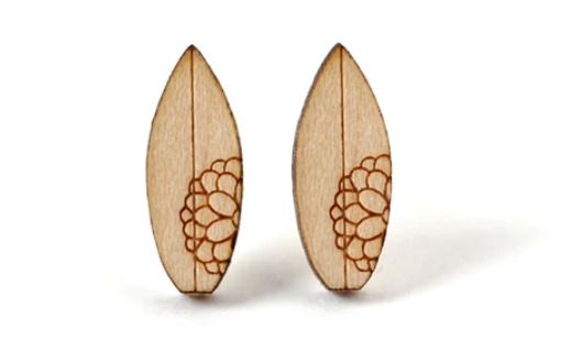 gifts for surfers Surfboard shaped earring studs