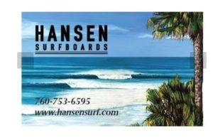 gifts for surfers A gift card from Hansen Surfboards